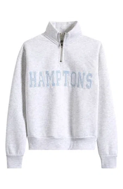 Vintage Havana Kids' Hamptons Quarter Zip Sweatshirt In White