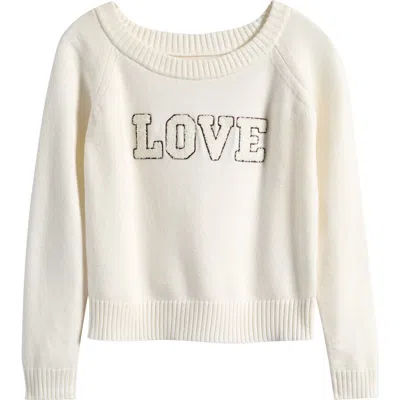 Vintage Havana Kids' Love Appliqué Sweater In Neutral