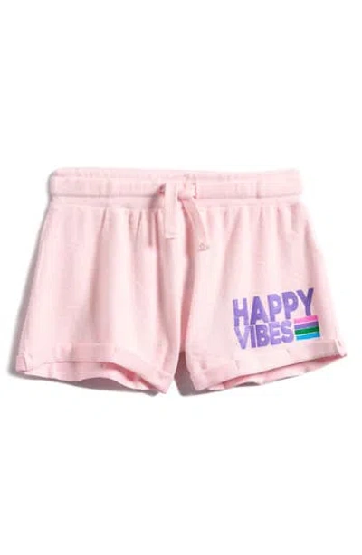 Vintage Havana Kids' Love More Hacci Fleece Shorts In Paradise Pink