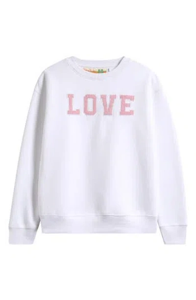 Vintage Havana Kids' Love Patch Oversize Sweatshirt In White