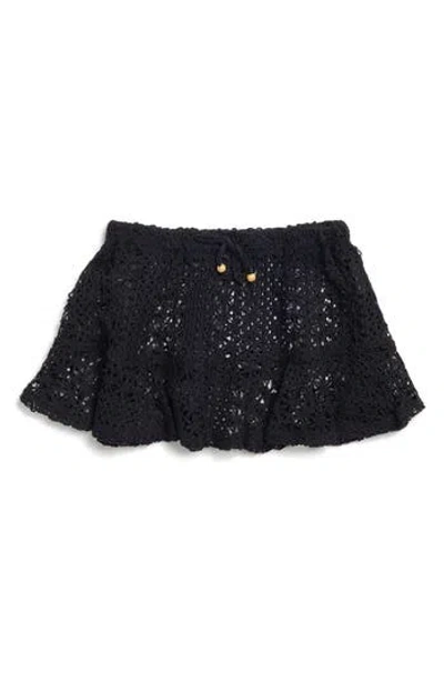 Vintage Havana Kids' Open Weave Miniskirt In Black