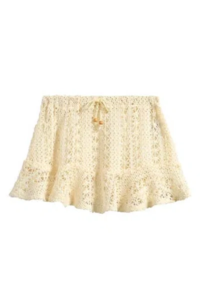 Vintage Havana Kids' Open Weave Miniskirt In Ivory