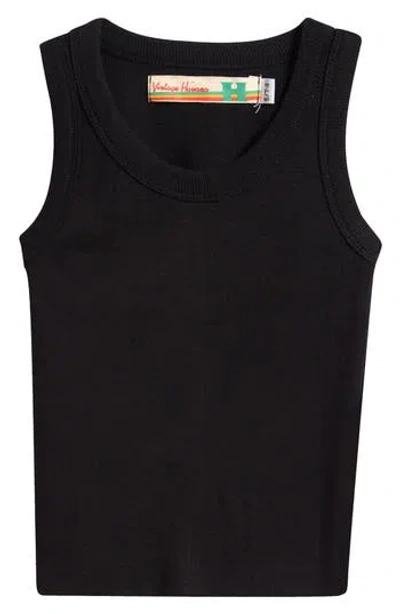 Vintage Havana Kids' Rib Tank In Black