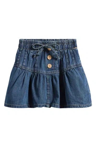 Vintage Havana Kids' Ruffle Pleated Denim Skort In Blue