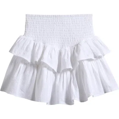 Vintage Havana Kids' Smocked Ruffle Skort In White