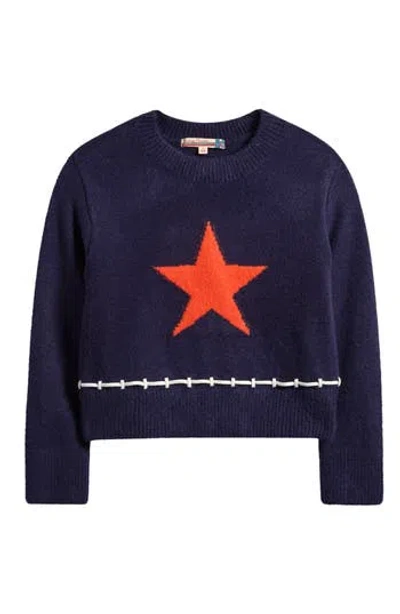 Vintage Havana Kids' Star Knit Sweater In Blue