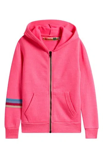 Vintage Havana Kids' Star Stripe Zip Hoodie In Pink