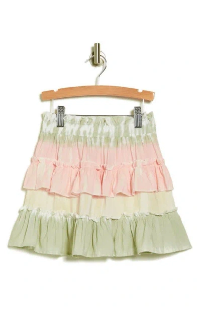 Vintage Havana Kids' Little Girl's & Girl's Tie-dye Ruffle Trim Tiered Skirt In Spring Meadow