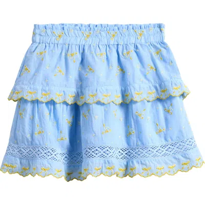Vintage Havana Kids' Tiered Ruffle Miniskirt In Blue