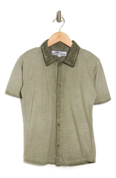 Vintage Havana Kids' Washed Button-up Shirt In Washed Olive