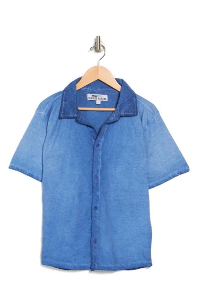 Vintage Havana Kids' Washed Button-up Shirt In Blue
