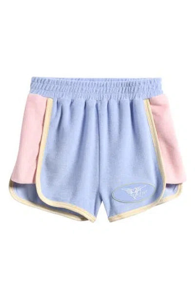 Vintage Havana Kids' Winged Heart Patch Shorts In Blue