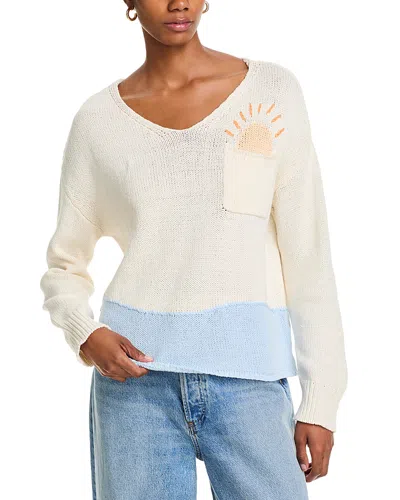 Vintage Havana Knit Beach Sweater In White