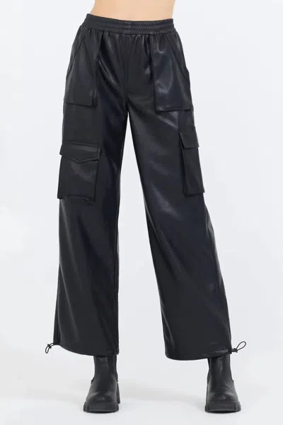 Vintage Havana Leather Straight Leg Pants In Black