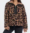 Vintage Havana Leopard Sherpa Pullover In Brown In Multi
