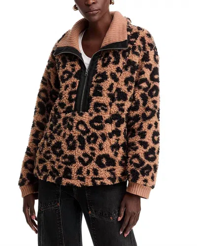 VINTAGE HAVANA LEOPARD SHERPA JACKET IN BROWN