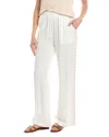 Vintage Havana Washed Linen Wide Leg Pants With Whip Stitch In White In White