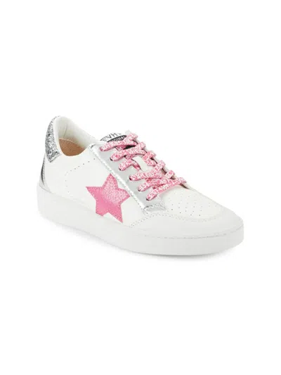 Vintage Havana Babies' Little Girl's & Girl's Alaia Embellished Star Sneakers In White Pink