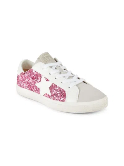 Vintage Havana Kids' Little Girl's & Girl's Embellished Star Sneakers In Pink Grey