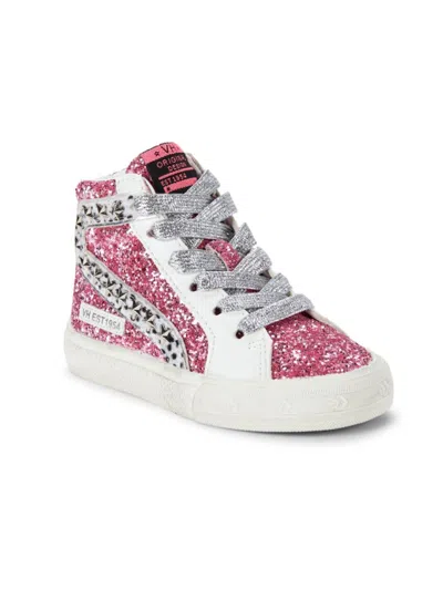 Vintage Havana Kids' Little Girl's & Girl's River Glitter High Top Sneakers In Pink