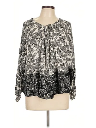 Vintage Havana Long Sleeve Blouse In Silver