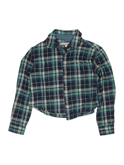 Pre-owned Vintage Havana Kids' Long Sleeve Button Down Shirt In Green