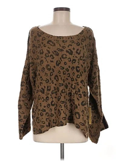 Vintage Havana Long Sleeve Top Brown Boatneck Tops