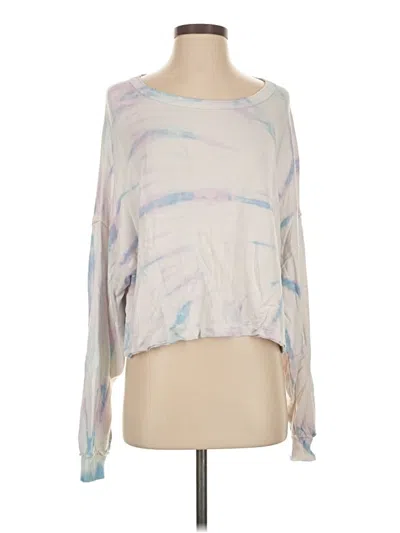 Pre-owned Vintage Havana Long Sleeve Top Silver Tie-dye Pattern Boatneck Tops