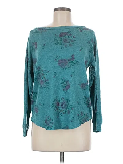Pre-owned Vintage Havana Long Sleeve Top Teal Boatneck Tops