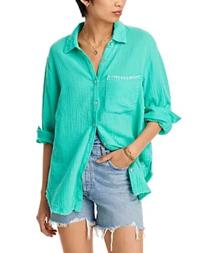 Vintage Havana Meet Me At The Beach Gauze Shirt In Green