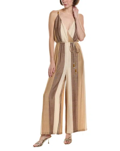Vintage Havana Metallic Stripe Jumpsuit In Brown