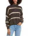 Vintage Havana Mixed Media Stripe Sweater In Brown