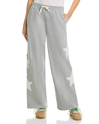 Vintage Havana Moon Grey Reverse Terry Wide Leg Pants In Gray