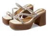 Vintage Havana Nova Sandal Women's White Open Toe Platform Block Heel Jobb925 In White