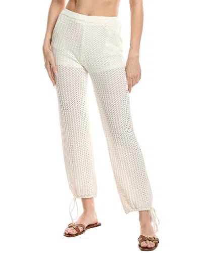 Vintage Havana Open Crochet Pant In White
