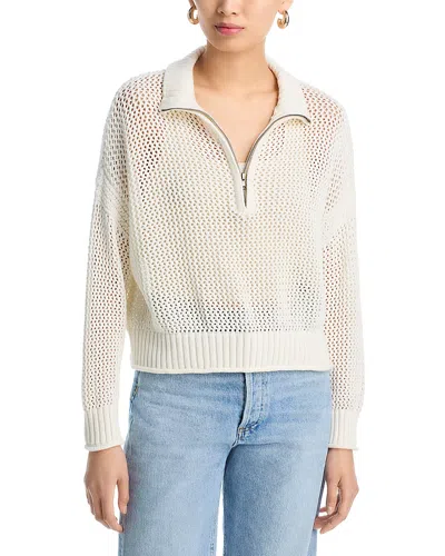 Vintage Havana Open Knit Quarter Knit Sweater In White