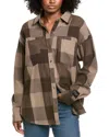 Vintage Havana Oversized Flannel Button-down Shirt In Brown