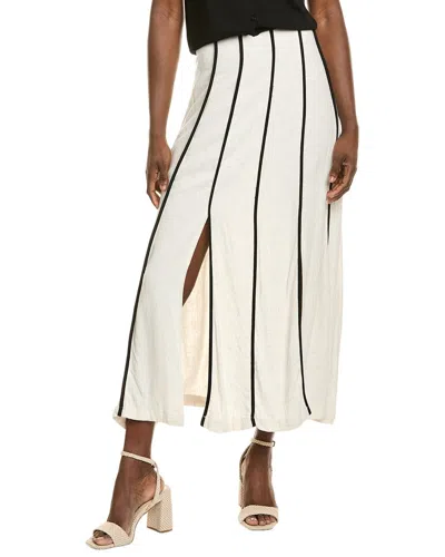 Vintage Havana Piping Linen-blend Maxi Skirt