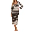 Vintage Havana Plunge Maxi Dress In Havana Stripe In Multi
