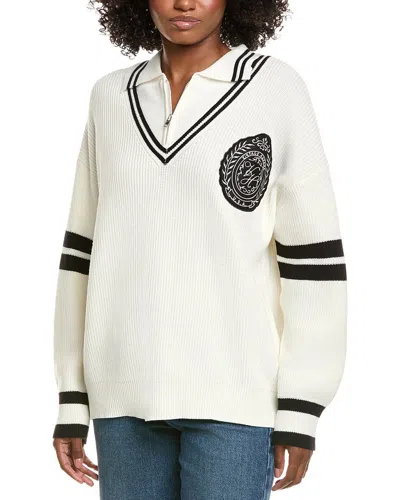 Vintage Havana Polo 1/2-zip Sweater In White