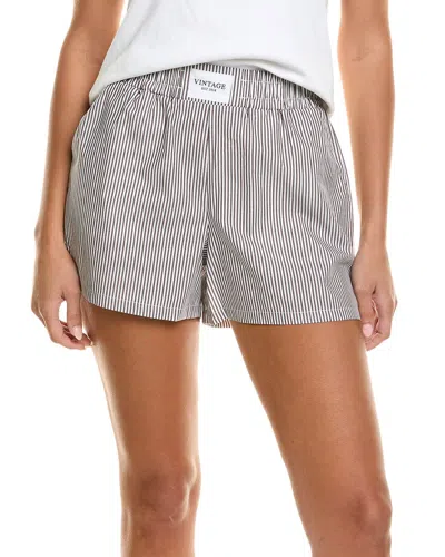 Vintage Havana Poplin Stripe Short In Gray