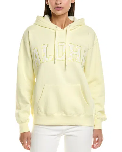 Vintage Havana Print Hoodie In Yellow