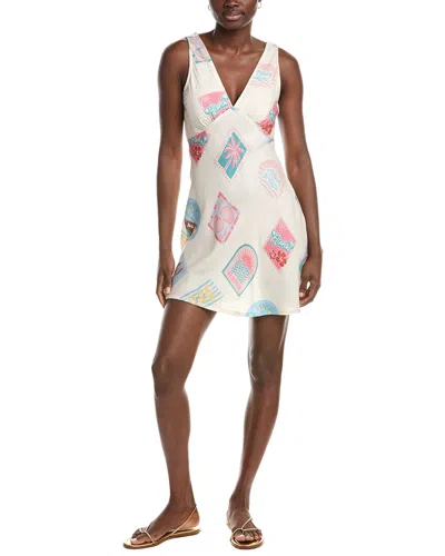 Vintage Havana Printed Crepe Mini Dress In White