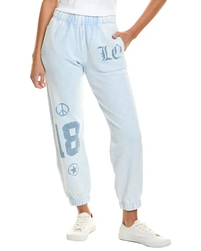 Vintage Havana Printed Rib Jogger In Blue