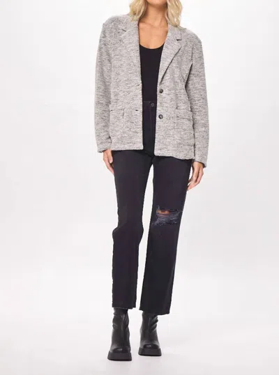 Vintage Havana Relaxed Knit Blazer In Grey/black