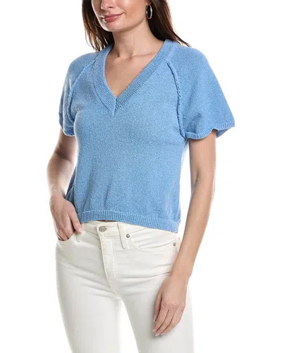 Vintage Havana Relaxed Rib Knit Top In Blue