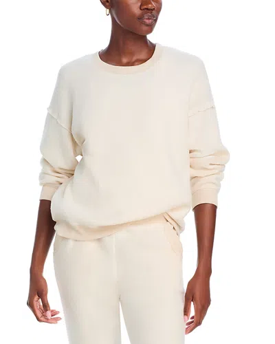Vintage Havana Reverse Fleece Crewneck Sweatshirt In Coconut White