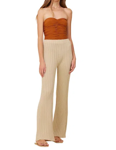 Vintage Havana Rib Pants In Gold Metallic