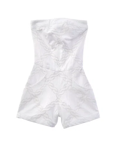 Vintage Havana Kids' Rope Stitch Strapless Romper In White