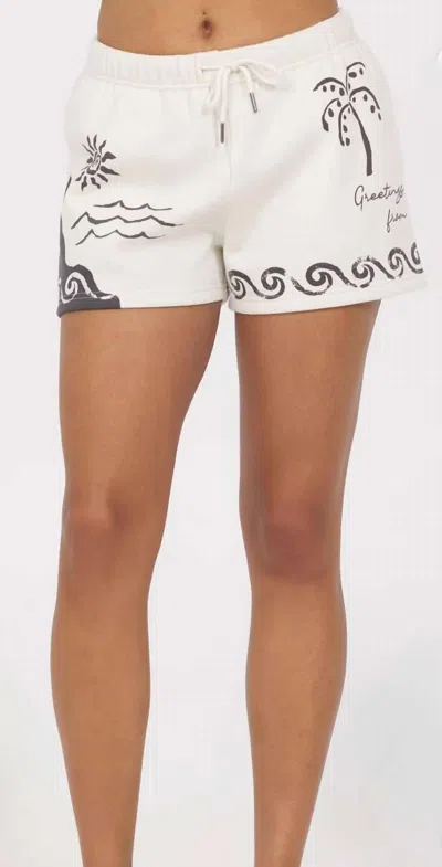 Vintage Havana Sea Paradise Surf Wash Shorts In White